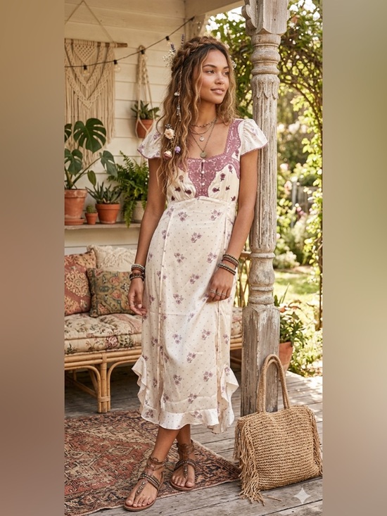 Free People Dresses & Skirts - FREE PEOPLE Haven Midi Dress size medium